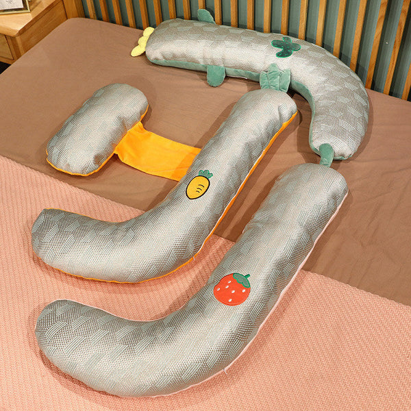 HKM-794579 Curved Ice Silk Rattan Pillow Set for Pregnant Women - Plush Cartoon Design 130cm