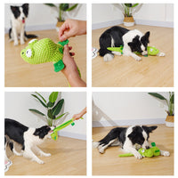 HKM-7946045 Tibetan Food Dog Plush Toy with Sound and Treat Dispensing Features