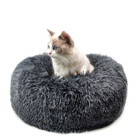 HKM-7946429 Plush Round Dog Bed for Small Dogs - Cozy Orthopedic Pet Nest with Anti-Slip Bottom and Easy Care