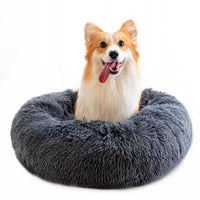 HKM-7946429 Plush Round Dog Bed for Small Dogs - Cozy Orthopedic Pet Nest with Anti-Slip Bottom and Easy Care