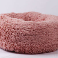 HKM-7946429 Plush Round Dog Bed for Small Dogs - Cozy Orthopedic Pet Nest with Anti-Slip Bottom and Easy Care