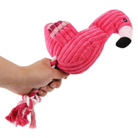 HKM-7947197 Brushed Velvet Vocal Flamingo Dog Toy - Wear-Resistant, Bite-Resistant Plush 35*15cm
