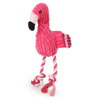 HKM-7947197 Brushed Velvet Vocal Flamingo Dog Toy - Wear-Resistant, Bite-Resistant Plush 35*15cm