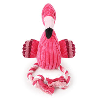 HKM-7947197 Brushed Velvet Vocal Flamingo Dog Toy - Wear-Resistant, Bite-Resistant Plush 35*15cm