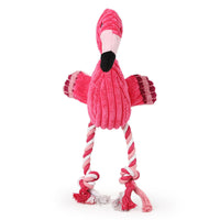 HKM-7947197 Brushed Velvet Vocal Flamingo Dog Toy - Wear-Resistant, Bite-Resistant Plush 35*15cm