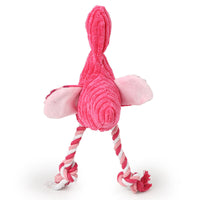 HKM-7947197 Brushed Velvet Vocal Flamingo Dog Toy - Wear-Resistant, Bite-Resistant Plush 35*15cm