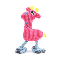 HKM-7947197 Brushed Velvet Vocal Flamingo Dog Toy - Wear-Resistant, Bite-Resistant Plush 35*15cm