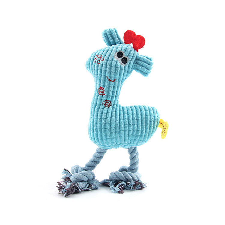 HKM-7947197 Brushed Velvet Vocal Flamingo Dog Toy - Wear-Resistant, Bite-Resistant Plush 35*15cm
