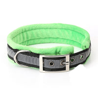 HKM-7948349 Reflective Nylon Dog Collar with Soft Flannel Lining in Multiple Colors