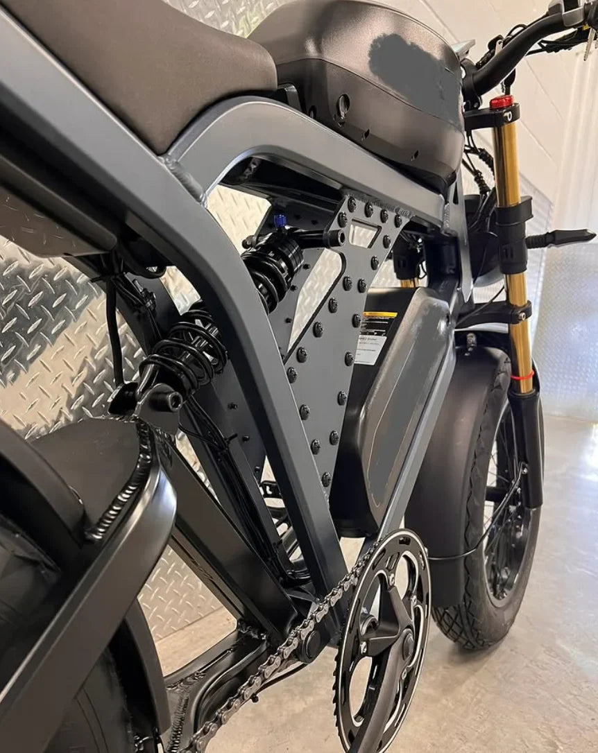 HKM-794835 20 Inch Electric Mountain Bike with Fat Tires and 1500W Motor, Dual Suspension, 7 Speed and Hydraulic Disc Brakes