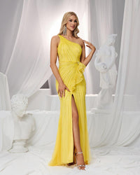 HKM-794835 Elegant Yellow Evening Gown for Women - Style EZ25158