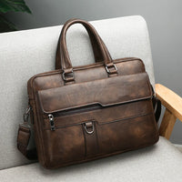 HKM-794835 Large Capacity Waterproof Laptop Briefcase Made with PU Leather for Men
