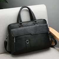 HKM-794835 Large Capacity Waterproof Laptop Briefcase Made with PU Leather for Men