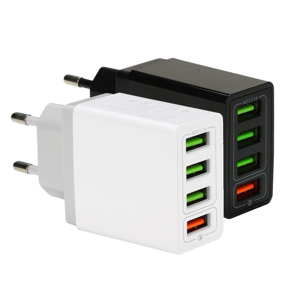 HKM-794963 Smart 4-USB Fast Charging Station - Supports QC3.0, Universal Compatibility