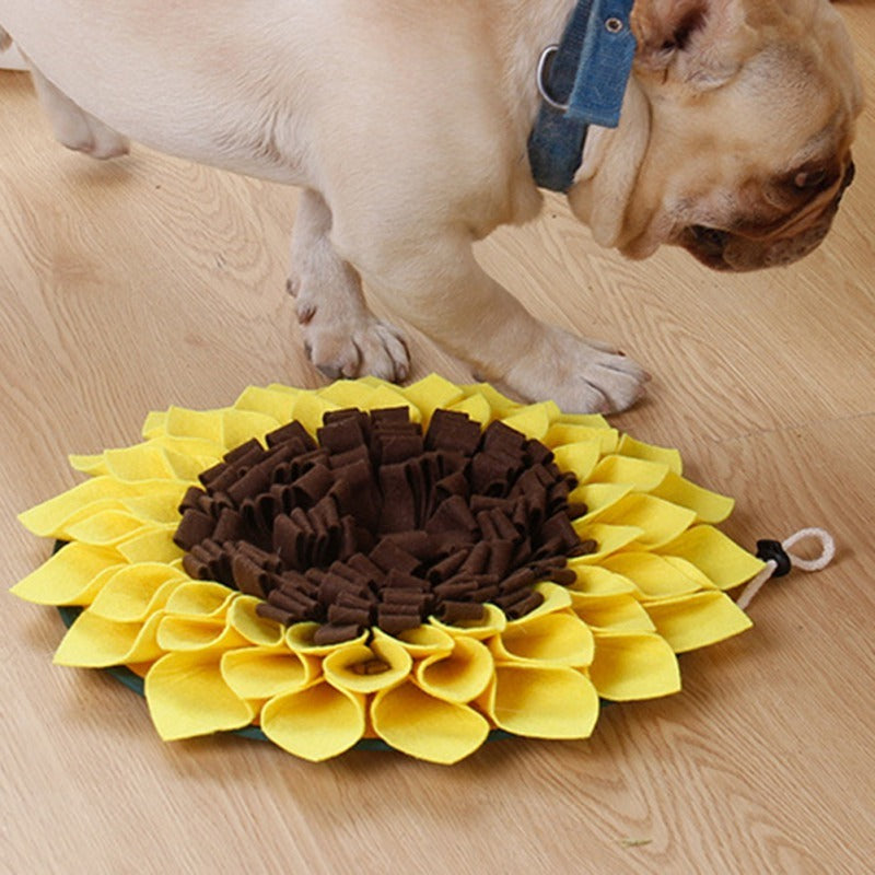 HKM-7950525 Washable Sunflower Snuffle Mat for Dogs - Non-Slip Slow Feeder, Nose Work Training, Energy & Stress Relief