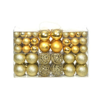 HKM-795091 100-Piece Shatterproof Christmas Bauble Set in Gold, Blue, Pink, Red, and More - 3, 4, 6 cm Decor Balls