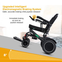 HKM-795155 D15C Motorized Folding Electric Wheelchair - Black, Metal Frame, 20km Range, 6 km/h Speed