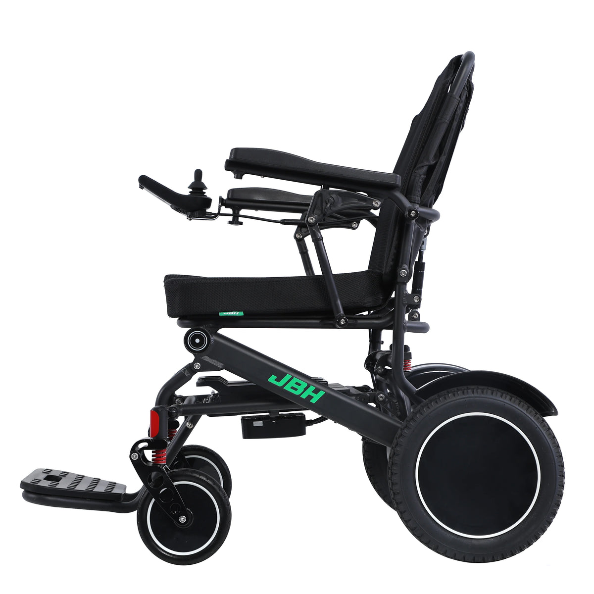 HKM-795155 D15C Motorized Folding Electric Wheelchair - Black, Metal Frame, 20km Range, 6 km/h Speed