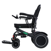 HKM-795155 D15C Motorized Folding Electric Wheelchair - Black, Metal Frame, 20km Range, 6 km/h Speed