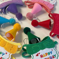 HKM-7951805 Hand-Knitted Pet Bib and Hat Set with Letter Pattern in Assorted Colors