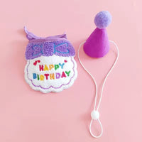 HKM-7951805 Hand-Knitted Pet Bib and Hat Set with Letter Pattern in Assorted Colors