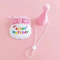 HKM-7951805 Hand-Knitted Pet Bib and Hat Set with Letter Pattern in Assorted Colors
