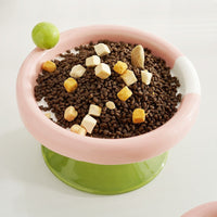 HKM-7952317 Ceramic Double Tone Ice Cream Cat Bowl in Yellow/Purple and Red/Green - Small and Large Sizes Available