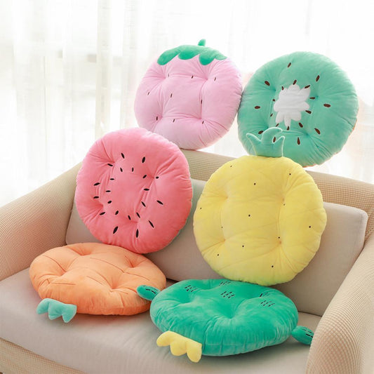 HKM-795411 Cute Plush Thick Fruit-Shaped Seat Cushion - 45cm Diameter, 10cm Thickness