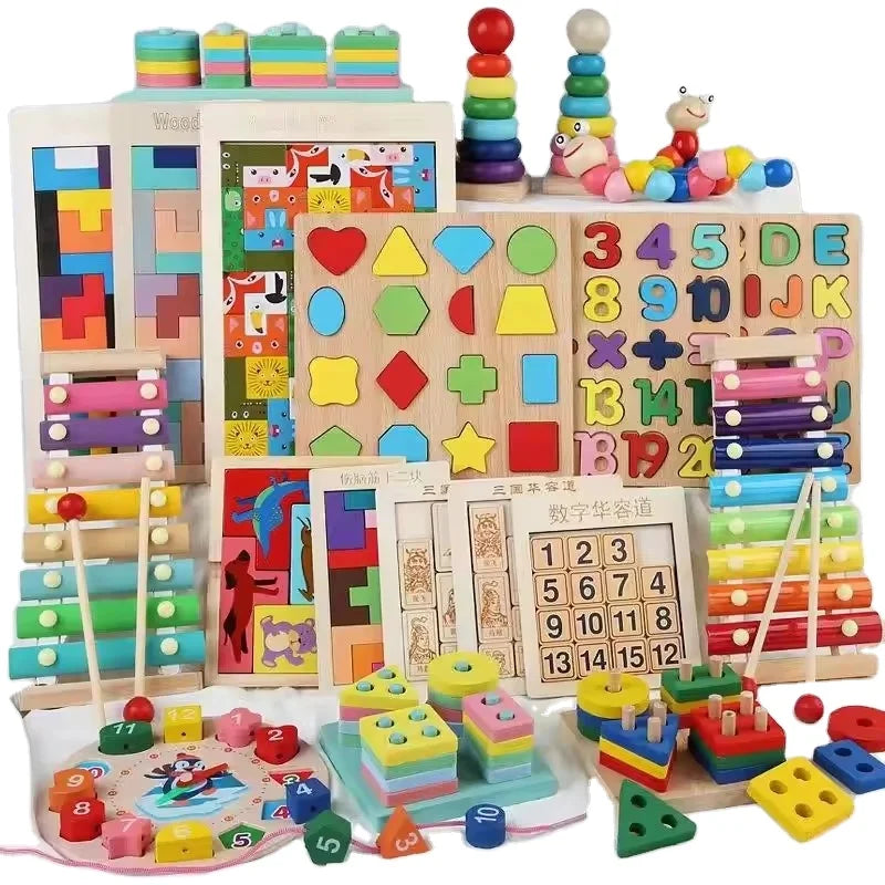 HKM-795411 Montessori Wooden Learning Aids - Educational Sensory Toys for Preschool Development