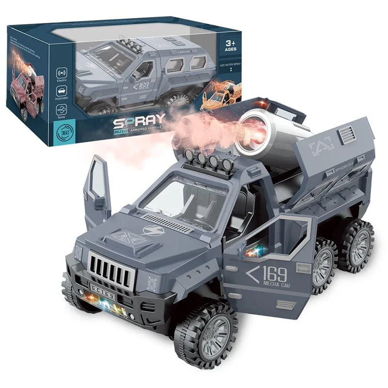 HKM-795539 Electric Spray Truck Toy with Music and Lights for Kids Ages 2-13