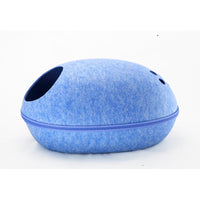 HKM-7956157 Breathable Semi-Closed Removable Eggshell Cat Bed in Blue, Grey, Pink, and Coffee