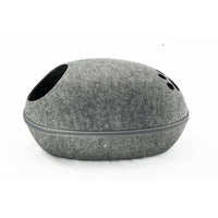 HKM-7956157 Breathable Semi-Closed Removable Eggshell Cat Bed in Blue, Grey, Pink, and Coffee