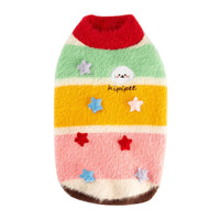 HKM-7956669 Rainbow Striped Parent-Child Sweater for Cats and Dogs with Star Patches