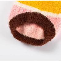 HKM-7956669 Rainbow Striped Parent-Child Sweater for Cats and Dogs with Star Patches