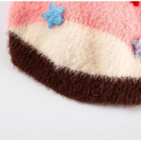 HKM-7956669 Rainbow Striped Parent-Child Sweater for Cats and Dogs with Star Patches