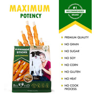 HKM-7957949 Chicken-Wrapped Dog Chew Sticks – Grain-Free, Organic, Human-Grade Natural Treats for Dogs of All Life Stages