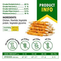 HKM-7957949 Chicken-Wrapped Dog Chew Sticks – Grain-Free, Organic, Human-Grade Natural Treats for Dogs of All Life Stages