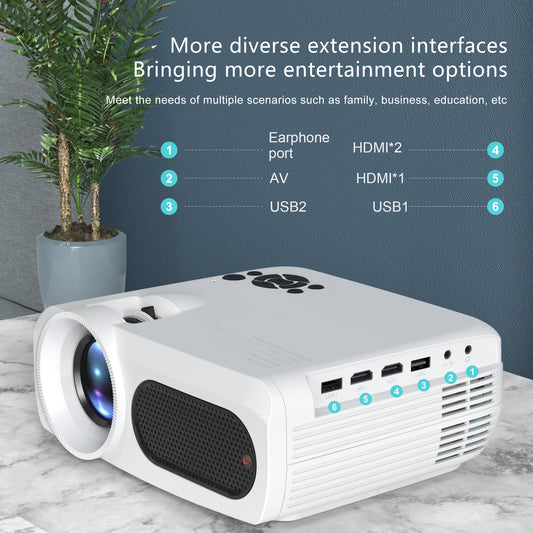 HKM-795795 8K 3D Android Smart Portable LED DLP Projector for Home Theatre, Compatible with Smartphone, Tablet, and PC