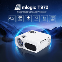 HKM-795795 8K 3D Android Smart Portable LED DLP Projector for Home Theatre, Compatible with Smartphone, Tablet, and PC