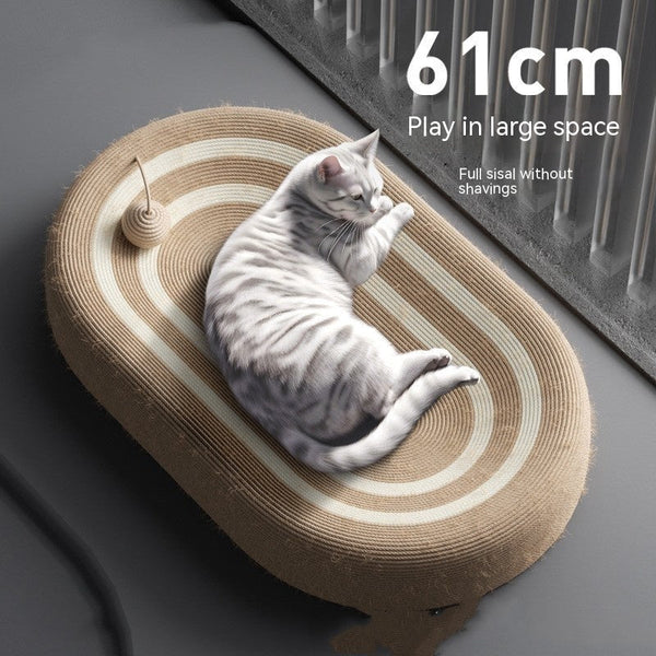 HKM-7958077 Extra Large Japanese Style Sisal Cat Scratch Board with Ears - 61cm x 40cm x 9cm