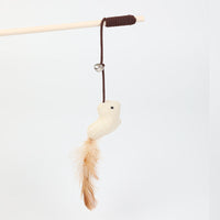 HKM-7958717 Cat Toy with Hemp Rope and Wooden Pole - 40cm Interactive Play Rod