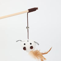 HKM-7958717 Cat Toy with Hemp Rope and Wooden Pole - 40cm Interactive Play Rod
