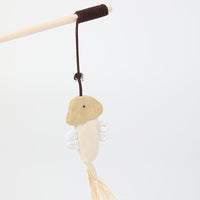 HKM-7958717 Cat Toy with Hemp Rope and Wooden Pole - 40cm Interactive Play Rod