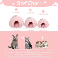 HKM-7959357 Cozy Pink Cat House - Soft Tent Cave with Removable Cushion Pad for Indoor Cats