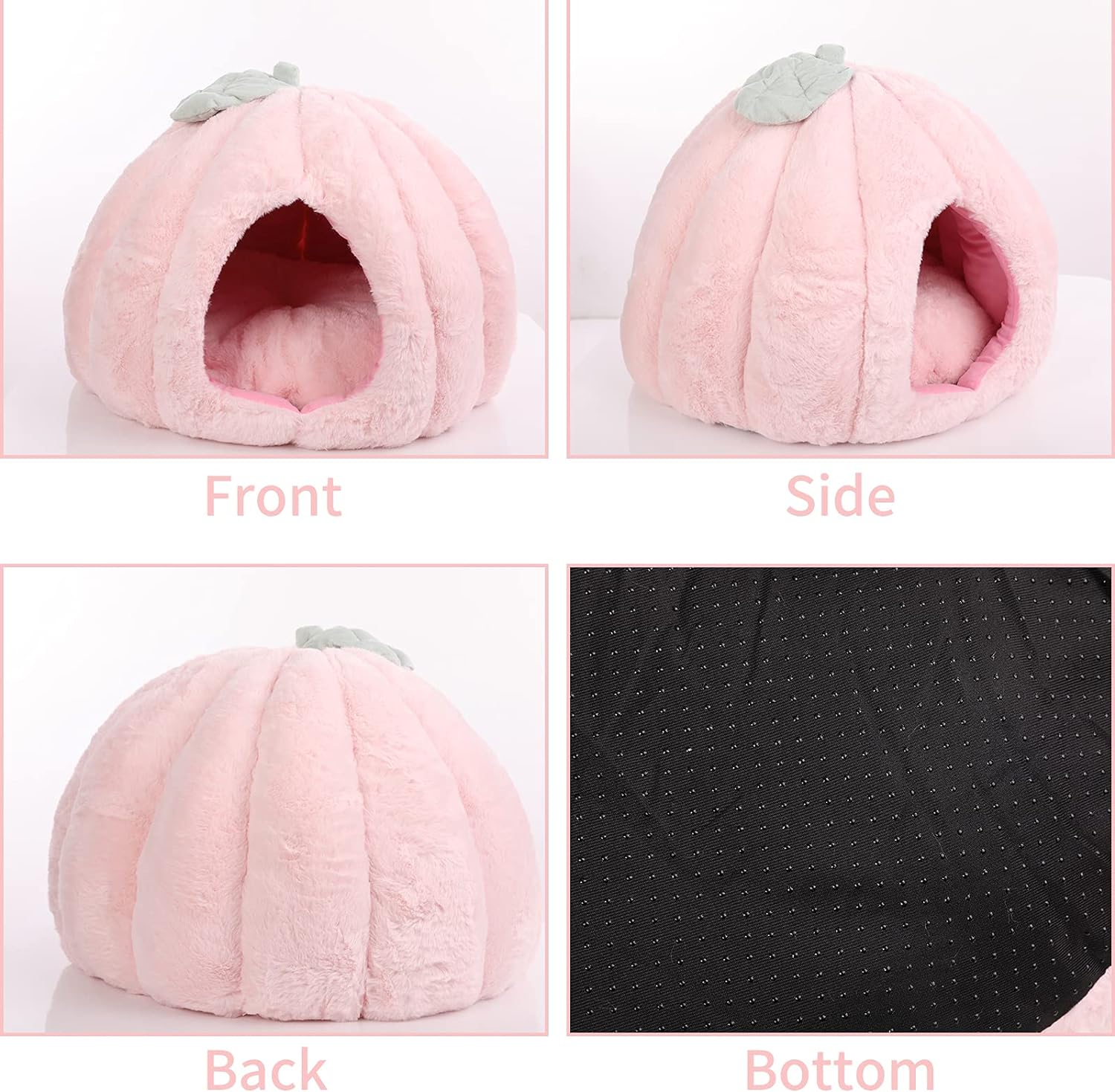 HKM-7959357 Cozy Pink Cat House - Soft Tent Cave with Removable Cushion Pad for Indoor Cats