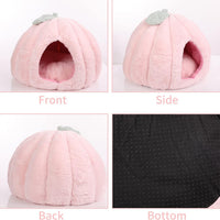 HKM-7959357 Cozy Pink Cat House - Soft Tent Cave with Removable Cushion Pad for Indoor Cats