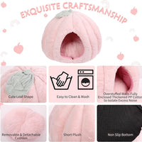 HKM-7959357 Cozy Pink Cat House - Soft Tent Cave with Removable Cushion Pad for Indoor Cats