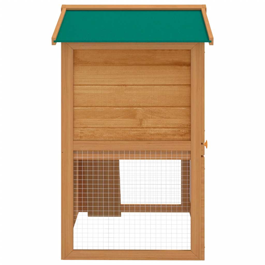 HKM-7959485 Two-Level Wooden Rabbit Hutch with Three Doors and Cozy Interior for Small Pets