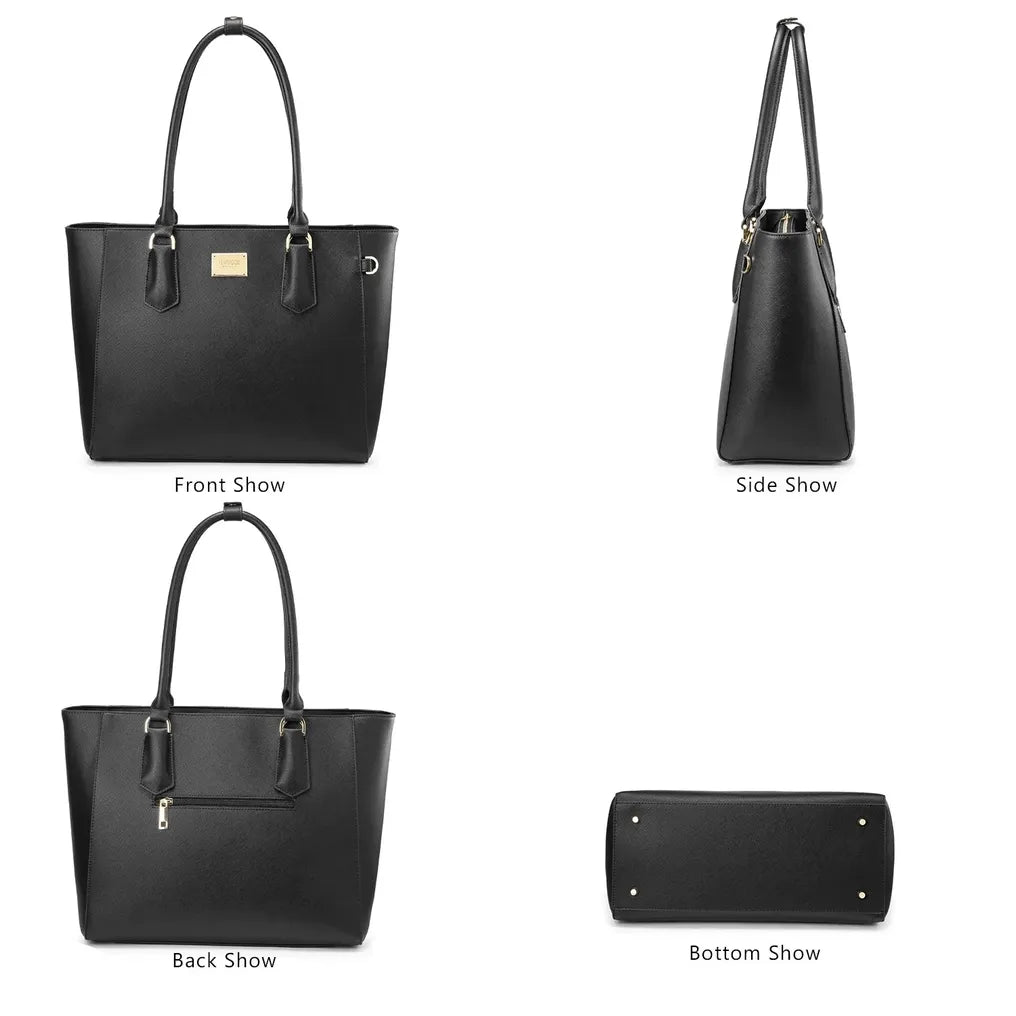 HKM-795987 Large 15.6 Inch Laptop Tote Bag for Women - Stylish Shoulder Handbag