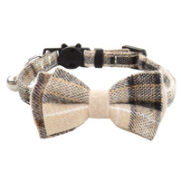 HKM-7960125 Classic Plaid Breakaway Cat Collar with Bowtie and Scarf, Adjustable Fit